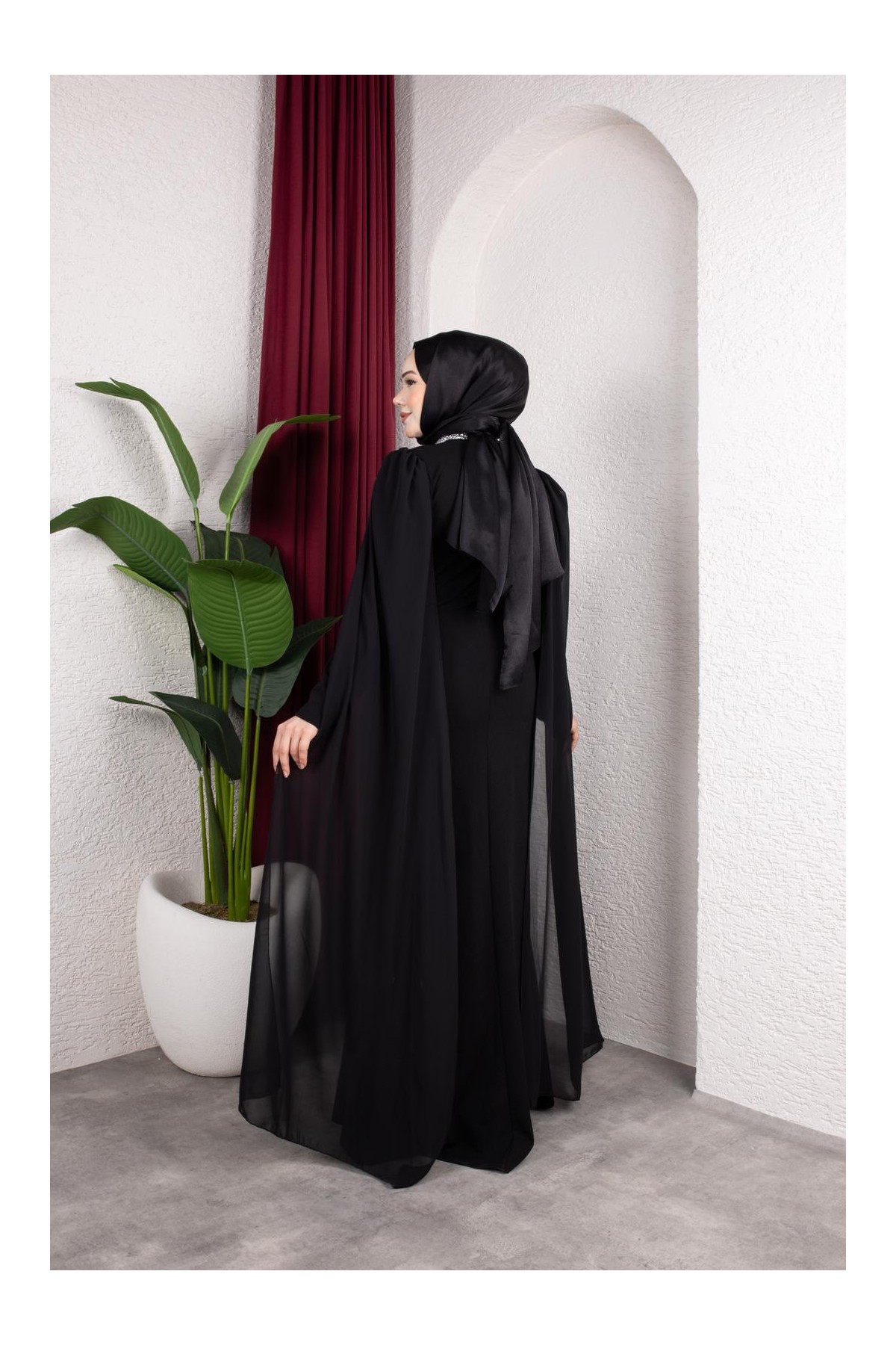 Feray Tesettür Abiye - Siyah