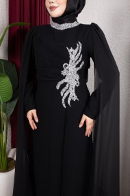 Feray Tesettür Abiye - Siyah