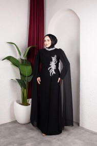 Feray Tesettür Abiye - Siyah