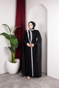 Afra Tesettür Abiye - Siyah