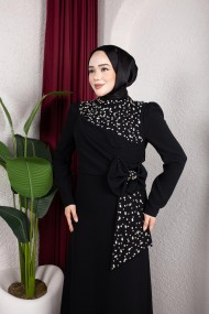 Kumsal Tesettür Abiye - Siyah