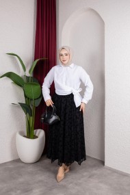 Yandan Bağlama Detaylı Gömlek - Beyaz