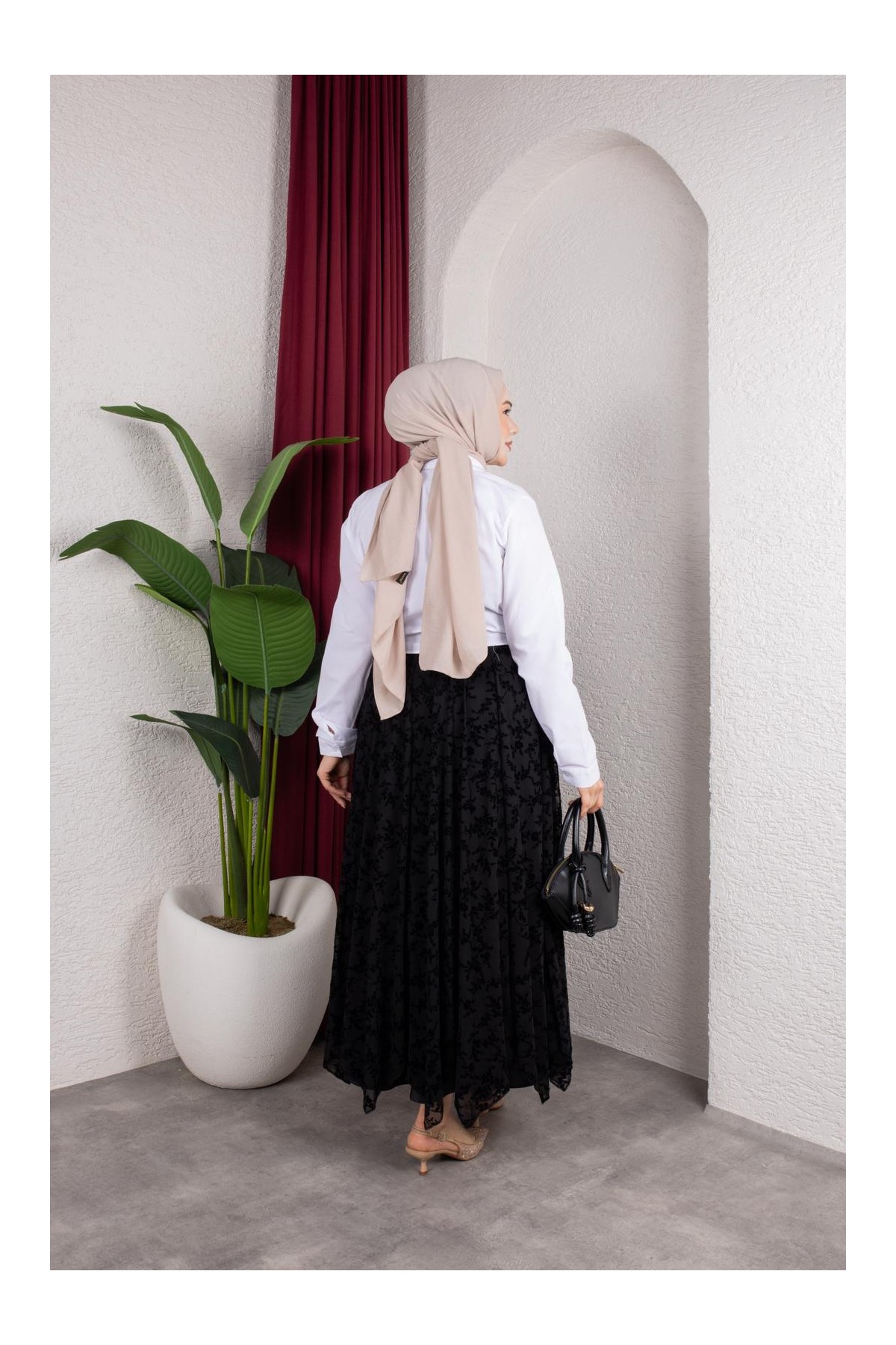 Yandan Bağlama Detaylı Gömlek - Beyaz