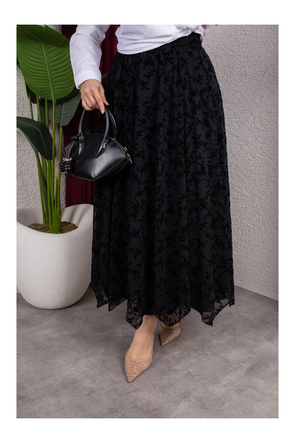Dantel Etek - Siyah