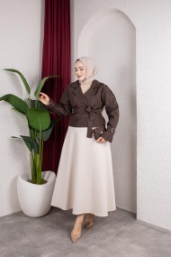 Yandan Bağlama Detaylı Gömlek - Beyaz