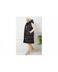 İp Detaylı Şişme Yelek - Siyah