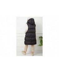 İp Detaylı Şişme Yelek - Siyah