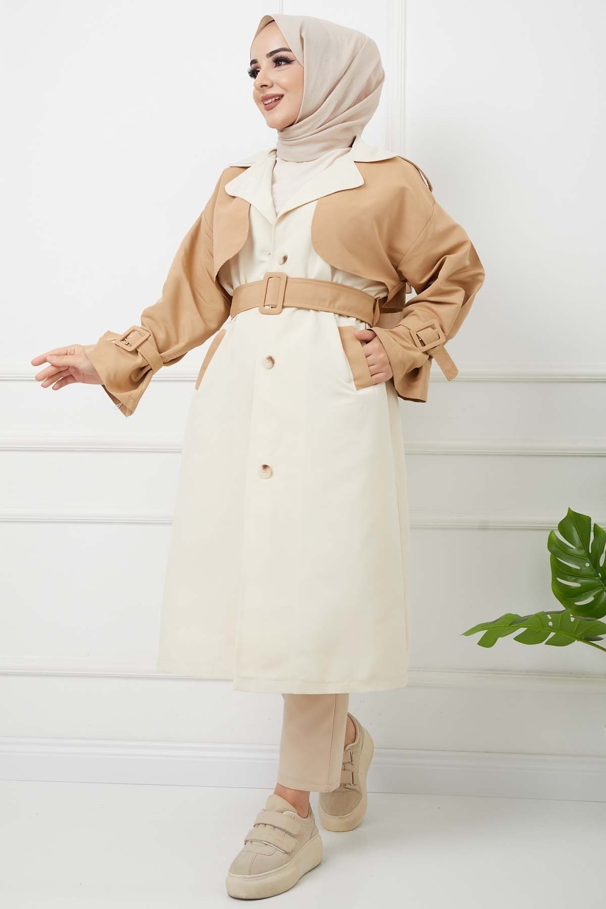 Kanvas Trençkot - Camel