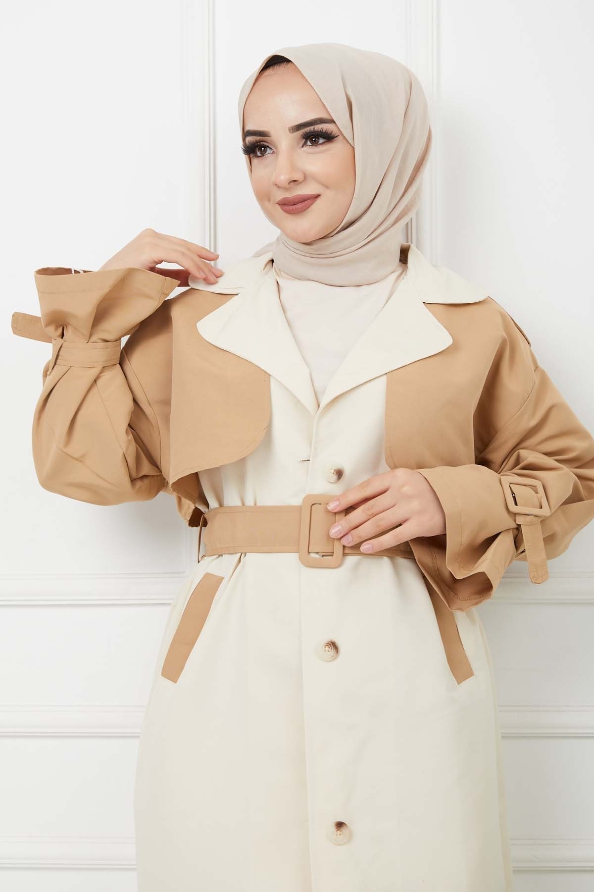 Kanvas Trençkot - Camel