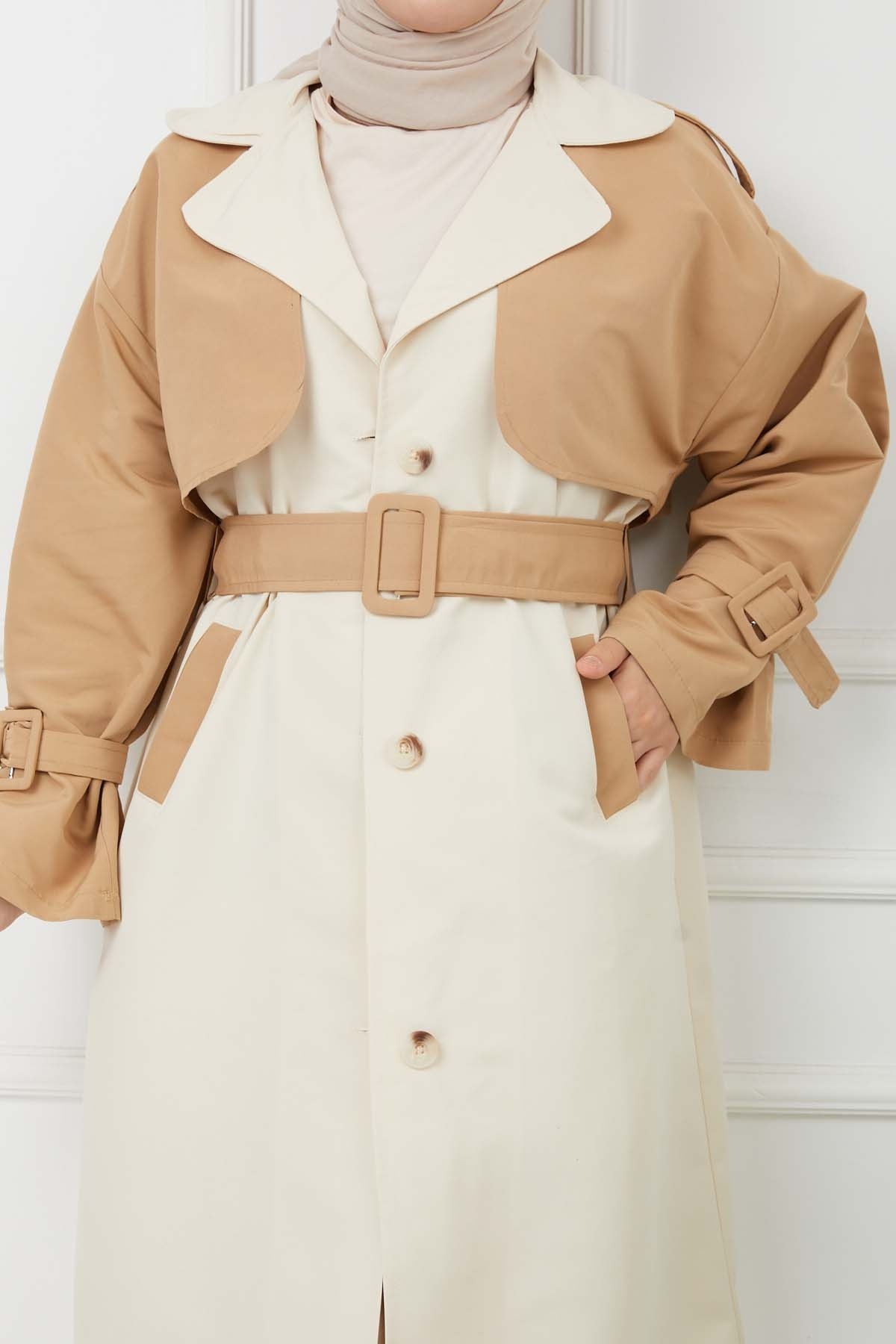 Kanvas Trençkot - Camel