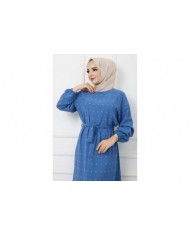 PonPon İşlemeli Elbise - İndigo