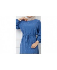 PonPon İşlemeli Elbise - İndigo