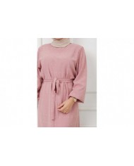 PonPon İşlemeli Elbise - Gül Kurusu