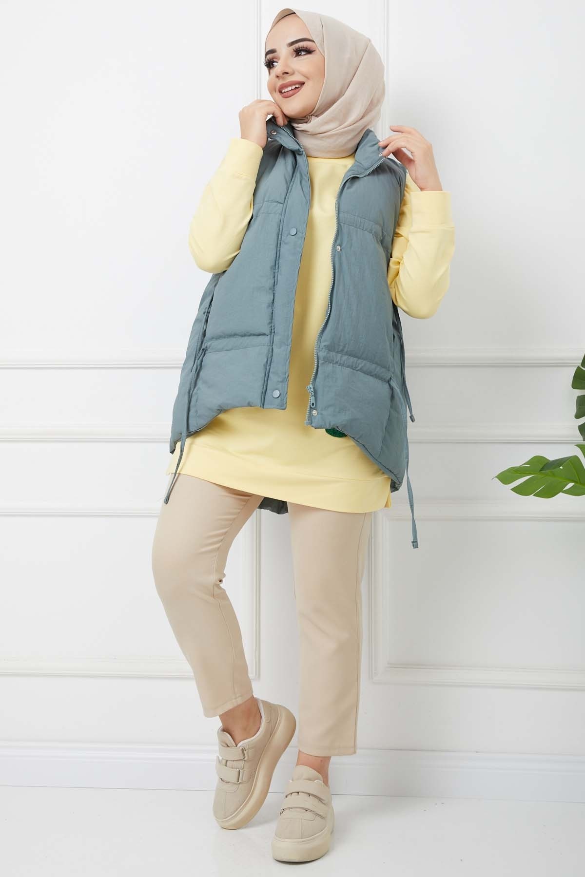 Krinkıl Yelek - Yeşil