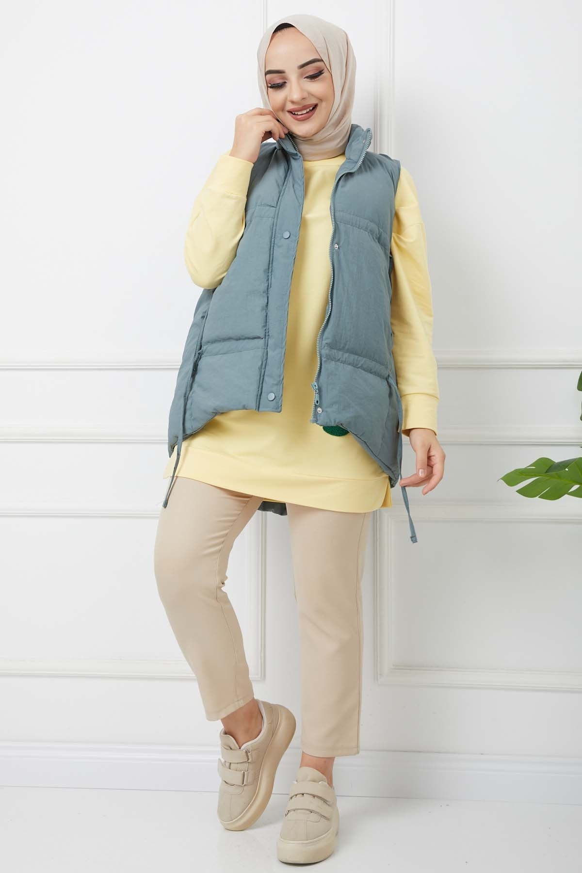 Krinkıl Yelek - Yeşil