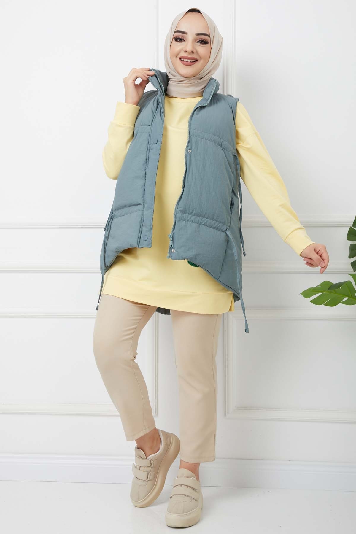 Krinkıl Yelek - Yeşil