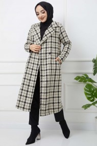 Ekose Kaşe Kaban - Yeşil