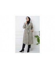 Ekose Kaşe Kaban - Yeşil