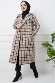 Ekose Kaşe Kaban - Oranj