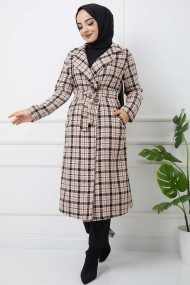 Ekose Kaşe Kaban - Oranj