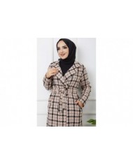 Ekose Kaşe Kaban - Oranj