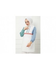 Garnili Şerit Detaylı Takım - Beyaz