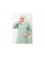 Baskılı Uzun Tunik - Yeşil