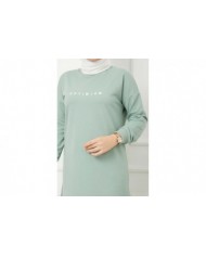 Baskılı Uzun Tunik - Yeşil