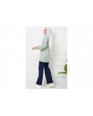 Kolu Büzgülü Tunik - Mint