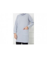 Balıkçı Yaka Cepli Tunik - Bebe Mavi