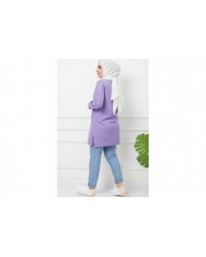 Skulent İşlemeli Tunik - Lila