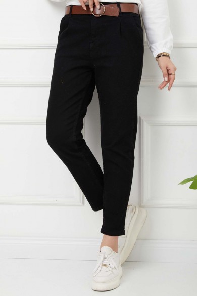 Flota Cep Kemerli Kot Pantolon - Siyah