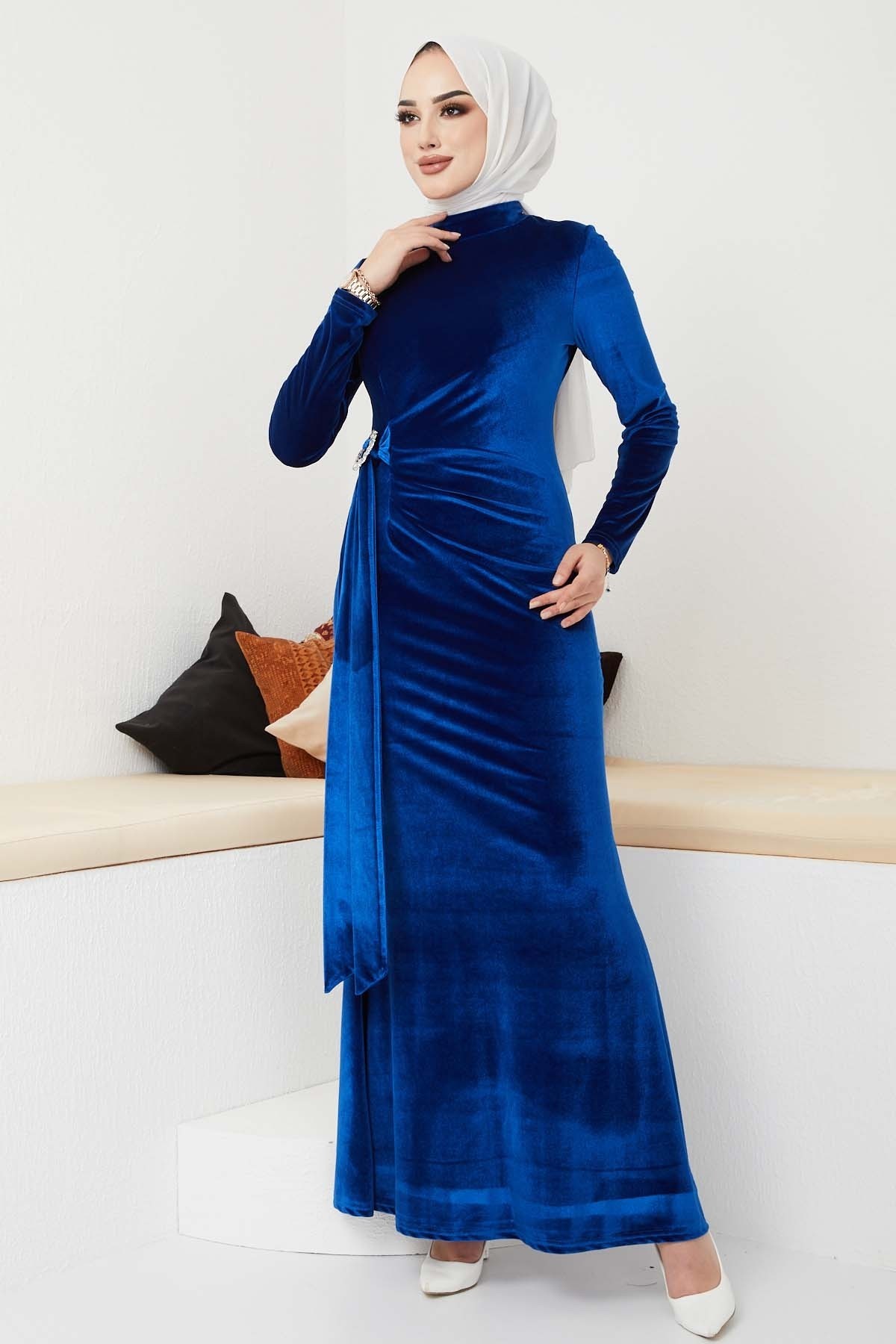 Kemerli Kadife Abiye - Sax