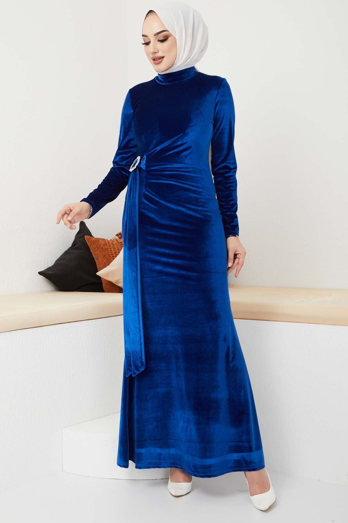 Kemerli Kadife Abiye - Sax