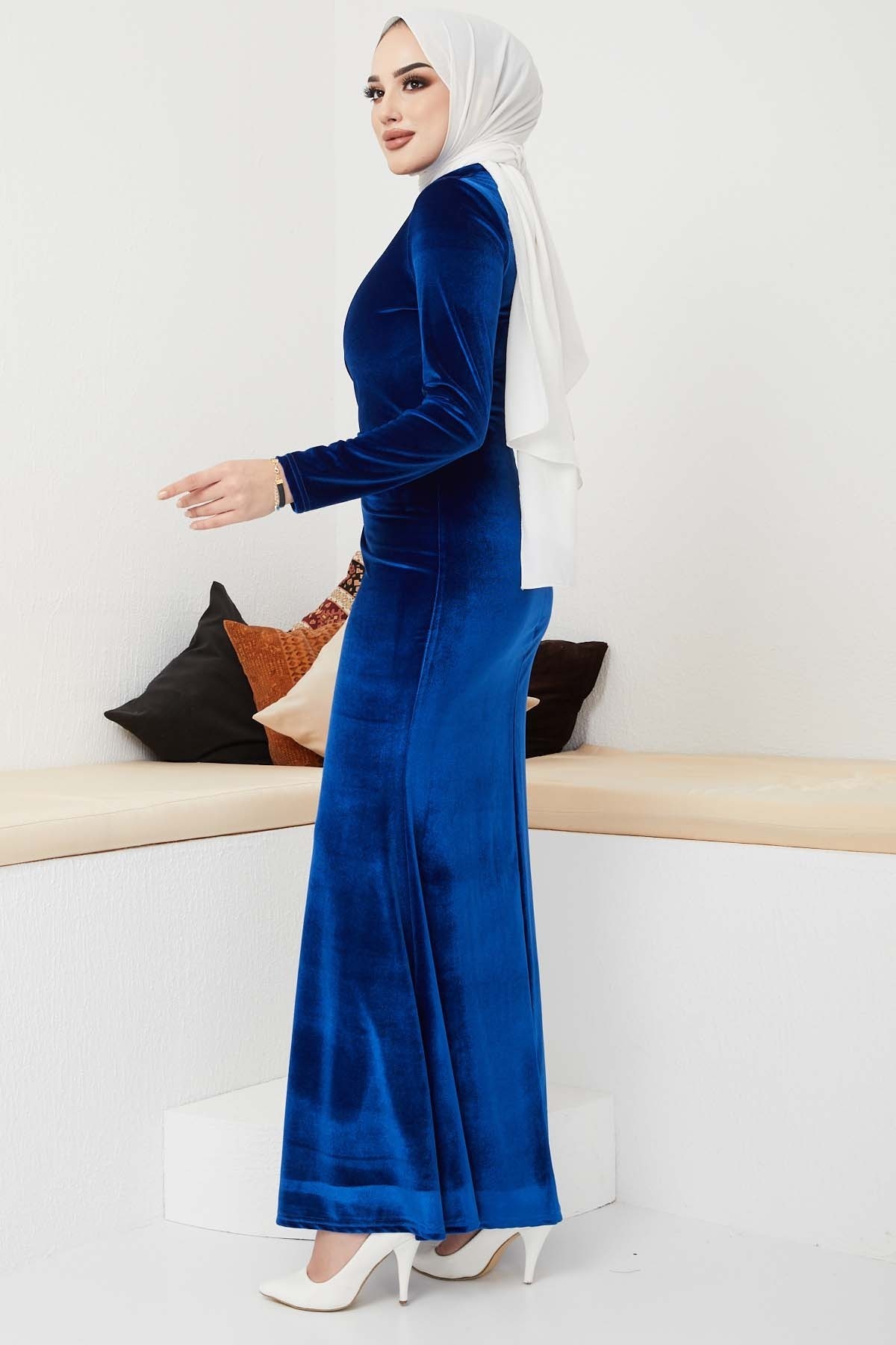 Kemerli Kadife Abiye - Sax