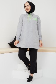 Fosfor Baskılı Sweat - Gri