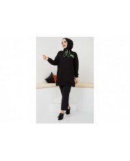 Fosfor Baskılı Sweat - Siyah