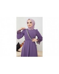 Şifon Güpür Abiye - Lila