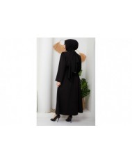 Taşlı Abaya - Siyah