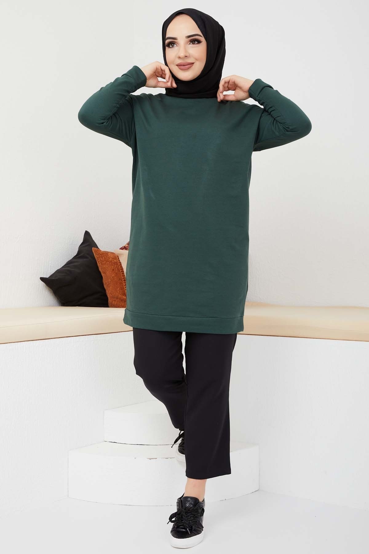 Düz Sade Sweat - Yeşil