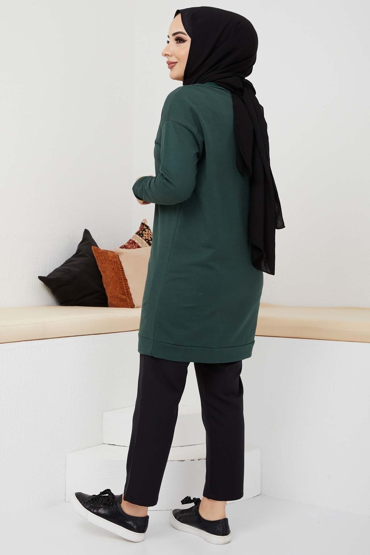 Düz Sade Sweat - Yeşil