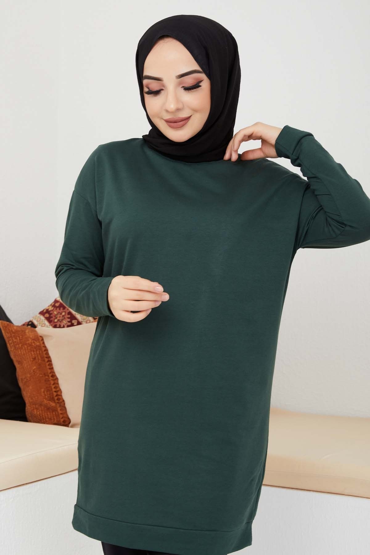 Düz Sade Sweat - Yeşil