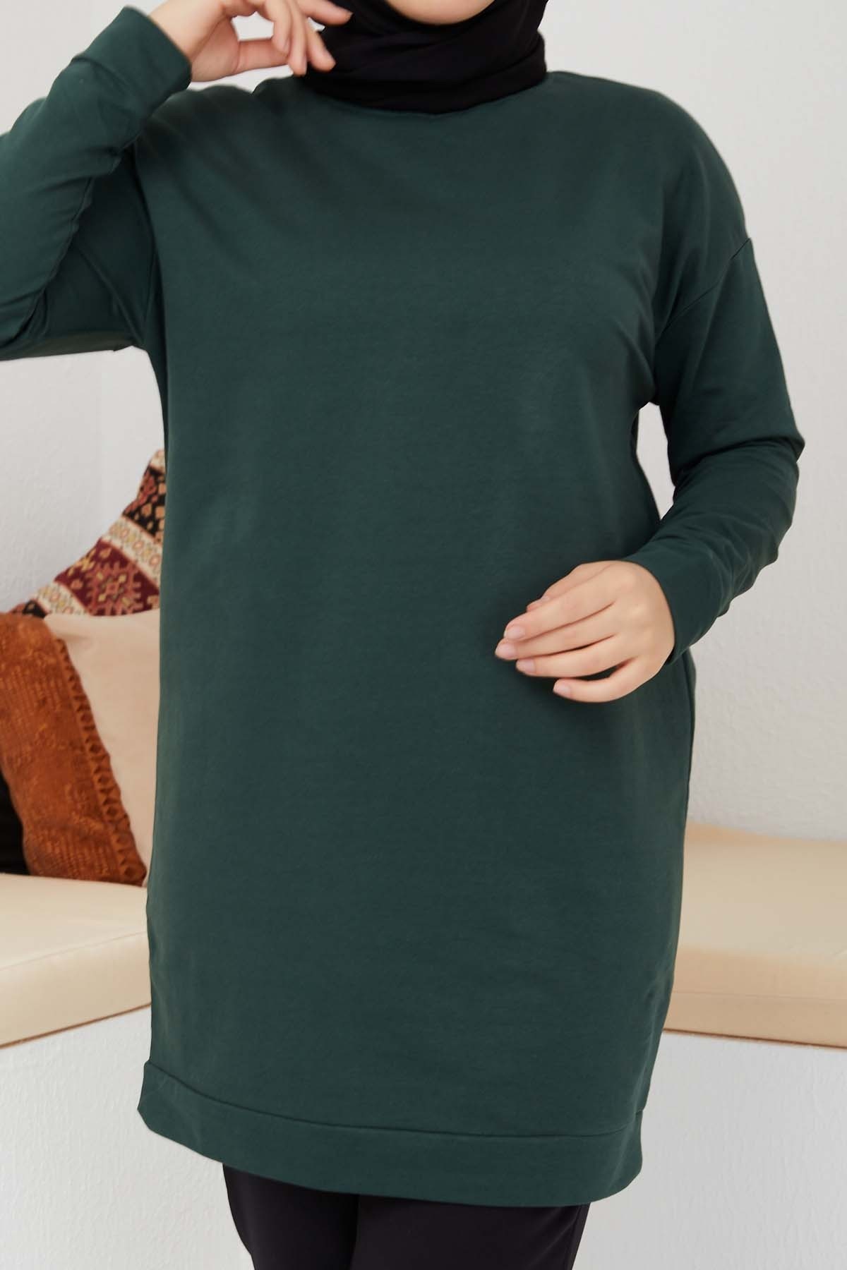 Düz Sade Sweat - Yeşil