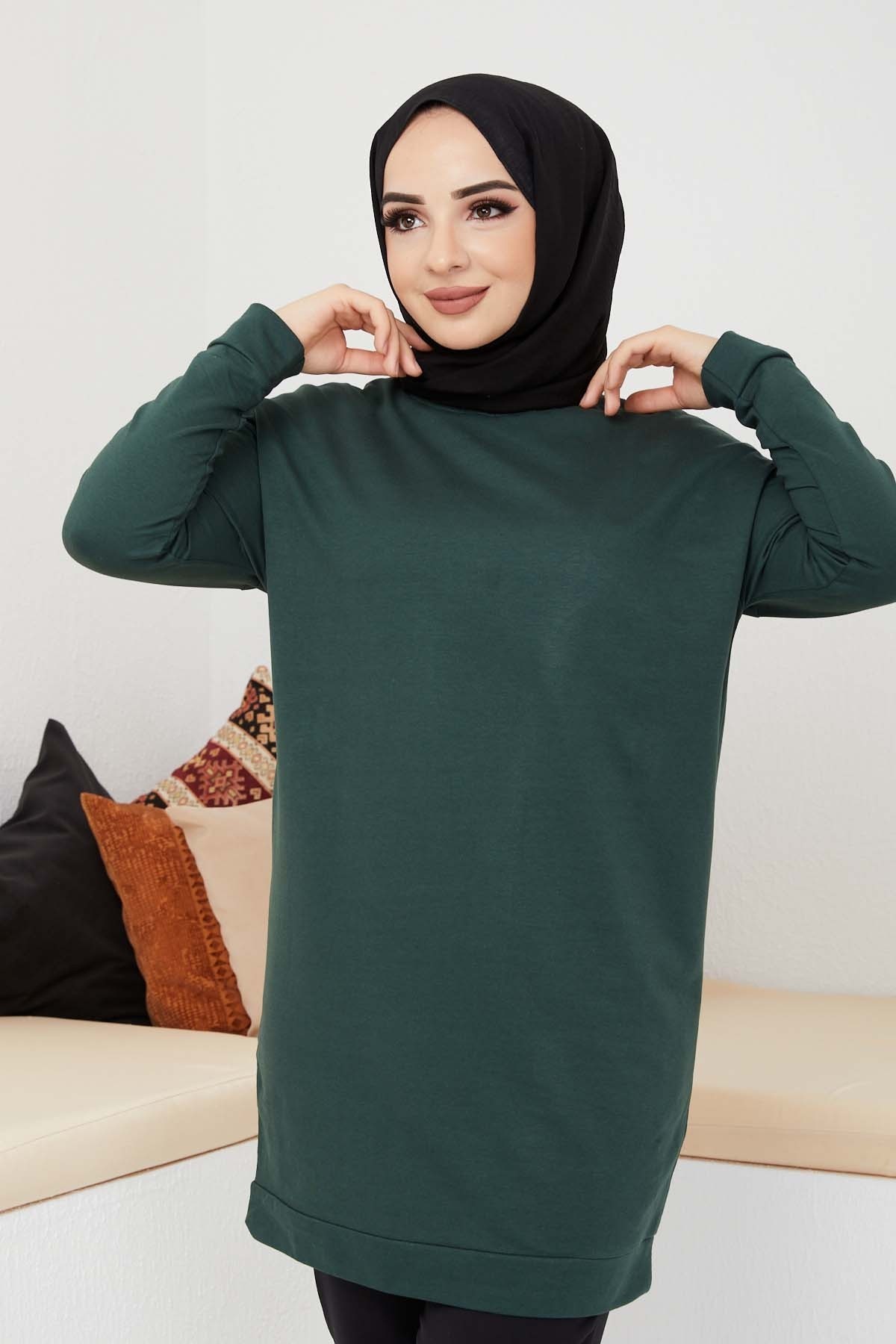 Düz Sade Sweat - Yeşil