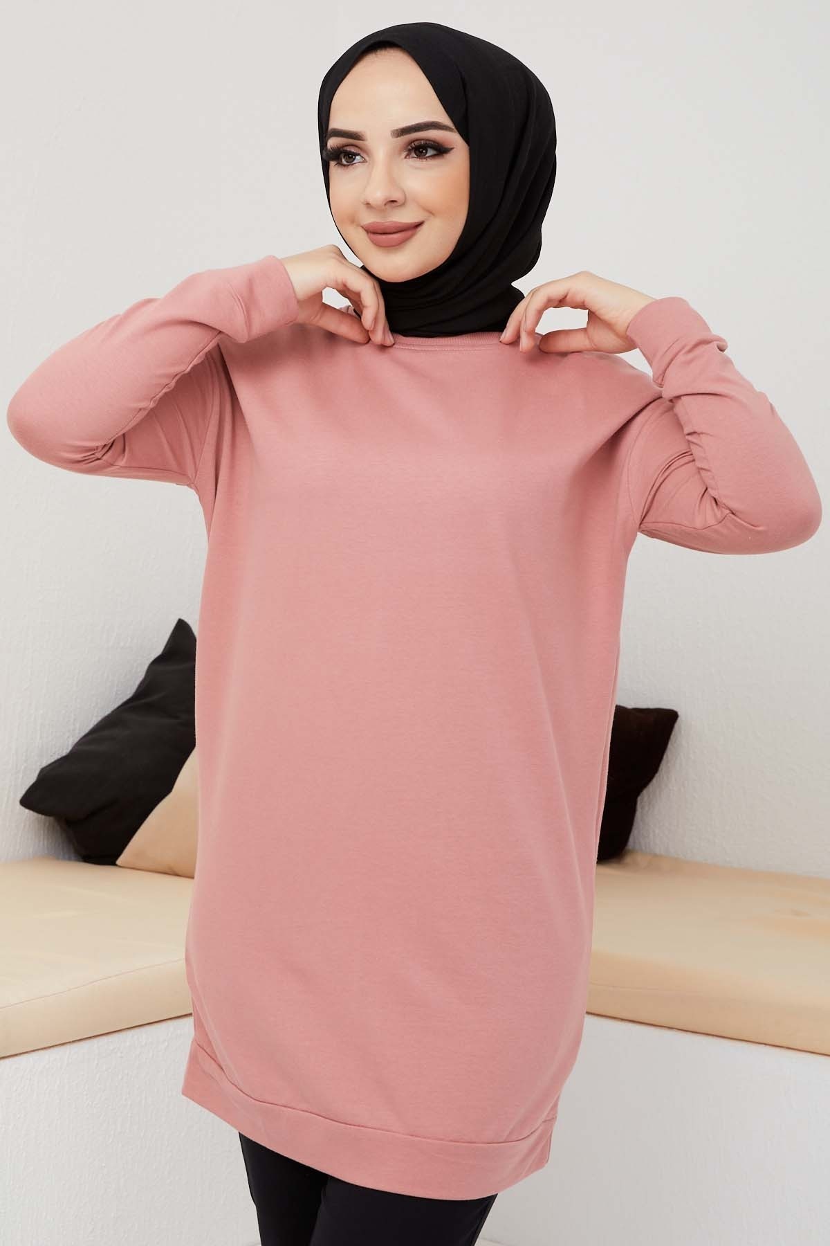 Düz Sade Sweat - Gül Kurusu
