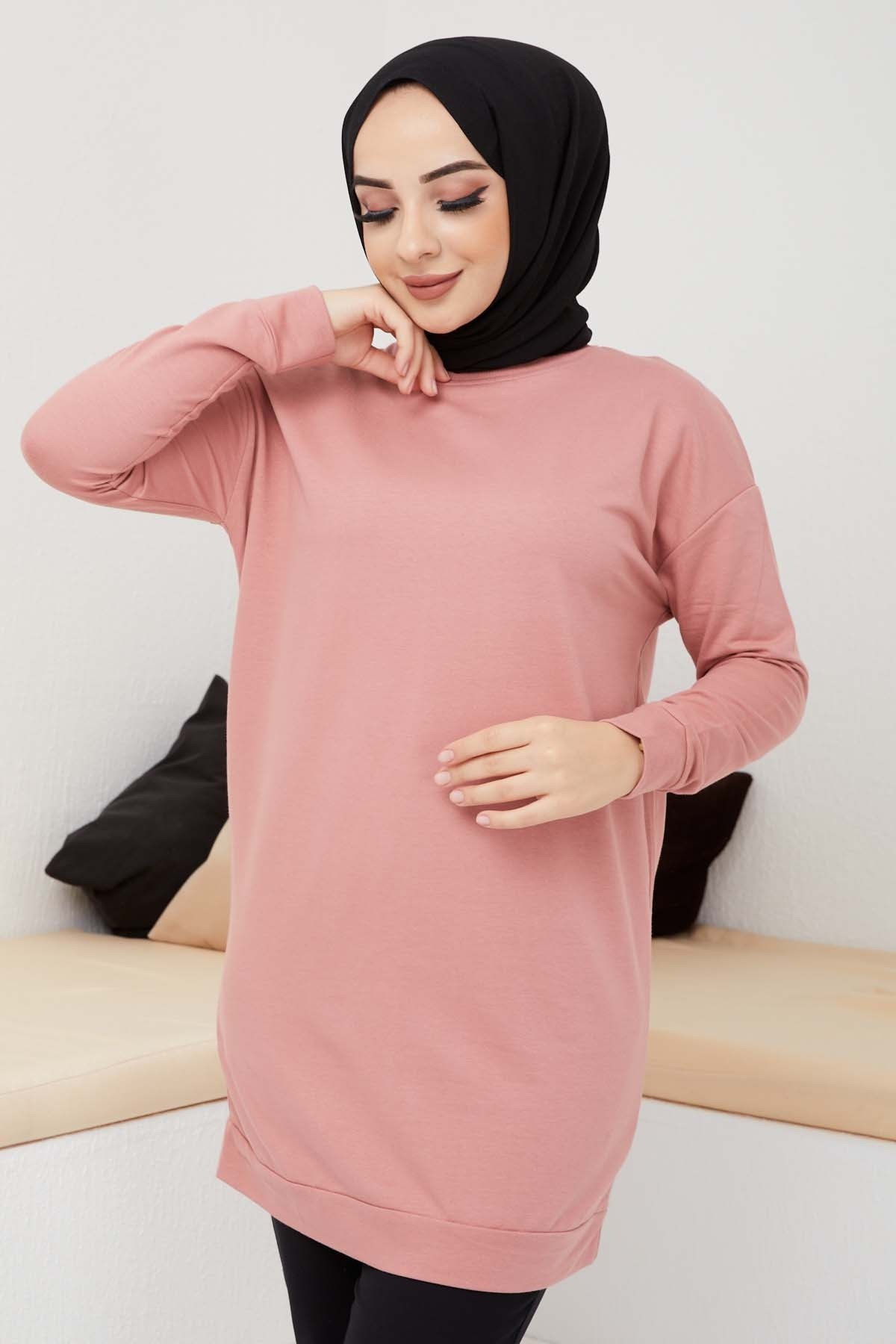 Düz Sade Sweat - Gül Kurusu