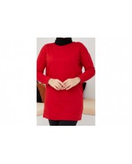 Düz Sade Sweat - Kırmızı