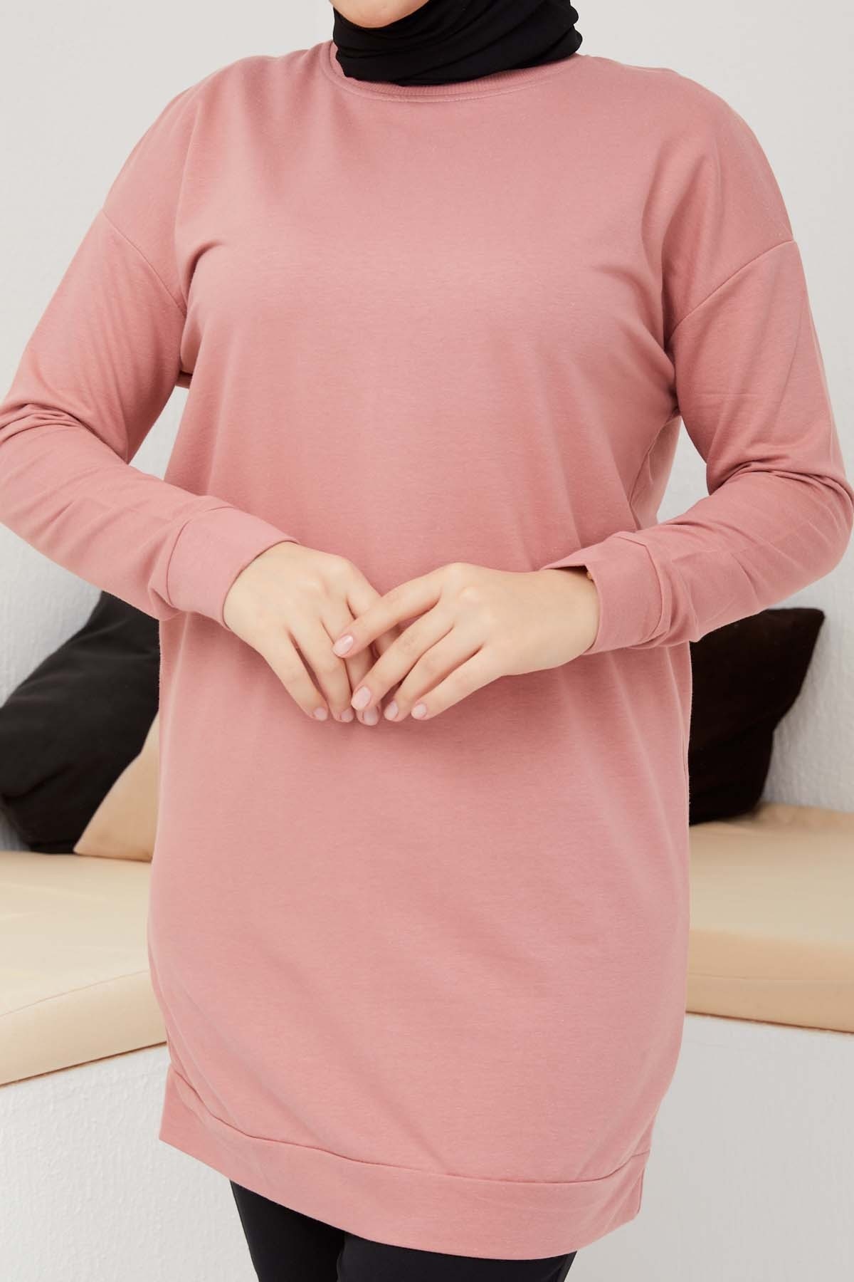 Düz Sade Sweat - Gül Kurusu