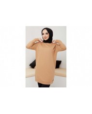 Düz Sade Sweat - Camel