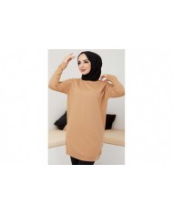 Düz Sade Sweat - Camel